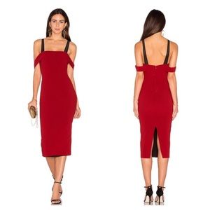 Cinq a Sept Red Midi Dress Size 2